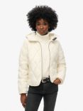 Superdry Hooded Quilted Liner Jacket, Star White