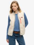 Superdry Outdoor Fleece Gilet, Ecru