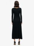 Superdry Henley Long Sleeve Midi Dress, Black