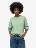 Superdry Brushed Wool Blend Jumper, Soft Green Twist