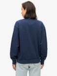 Superdry College Script Loose Sweatshirt, Deep Indigo Navy