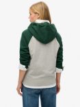 Superdry Essential Baseball Zip Hoodie, Enamel Green/Grey