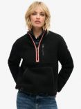 Superdry Outdoor Half Zip Fleece, Contrast Black