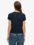 Superdry Pop Archive Super Fitted T-Shirt, Eclipse Navy/Silver