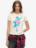 Superdry Pop Archive Super Fitted T-Shirt, Dusty Ecru