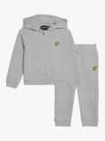 Lyle & Scott Baby Zipped Hoodie and Joggers Set, Light Grey Marl