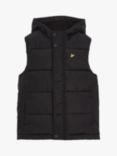 Lyle & Scott Kids' Hooded Padded Gilet, Jet Black