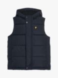 Lyle & Scott Kids' Hooded Padded Gilet, Z271 Dark Navy