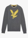 Lyle & Scott Kids' Eagle Intarsia Jumper, Charcoal Marl