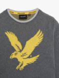 Lyle & Scott Kids' Eagle Intarsia Jumper, Charcoal Marl