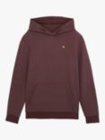 Lyle & Scott Kids' Fly Fleece Hoodie, Burgundy