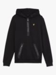 Lyle & Scott Kids' Fly Fleece Branded Zip Hoodie, Jet Black