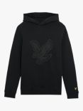 Lyle & Scott Kids' Eagle Graphic Hoodie, Jet Black