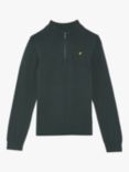 Lyle & Scott Kids' Quarter Zip Jumper, Argyle Teal