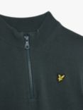 Lyle & Scott Kids' Quarter Zip Jumper, Argyle Teal