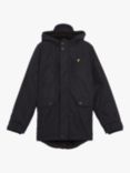 Lyle & Scott Kids' Fleece Lined Padded Coat, Jet Black