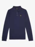 Lyle & Scott Kids' Long Sleeve Polo Shirt, Z99 Navy