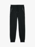 Lyle & Scott Kids' Fleece Branded Zip Joggers, Jet Black