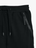 Lyle & Scott Kids' Fleece Branded Zip Joggers, Jet Black