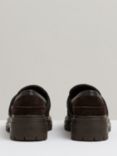 Reiss Adina Suede and Leather Cleated Loafers, Chocolate