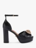 Kurt Geiger London Chelsea Leather Flatfom Block Heel Sandals, Black