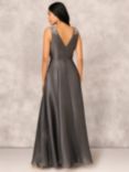 Adrianna Papell Iridescent Organza A-Line Maxi Dress, Dark Slate