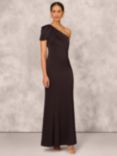 Adrianna Papell One Shoulder Mermaid Maxi Dress, Chocolate