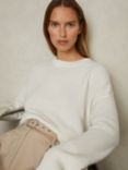 Reiss Martha Relaxed Wool Cashmere Blend Jumper, Cream