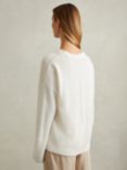 Reiss Martha Relaxed Wool Cashmere Blend Jumper, Cream