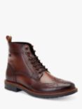 Base London Dealer Leather Brogue Boots, Brown