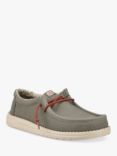 Hey Dude Wally Waxed Canvas Slip On Shoes, Olive