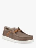 Hey Dude Wally Waxed Canvas Shoes, Brown