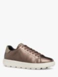 Geox Spherica Ecub-1 Metallic Low Cut Trainers, Taupe