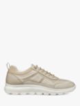 Geox Spherica Suede Blend Low Cut Trainers, Light Taupe