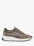 Geox Cristael Leather Zip Detail Trainers, Taupe