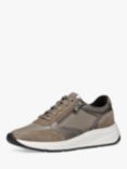 Geox Cristael Leather Zip Detail Trainers, Taupe