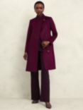 Hobbs Cristie Wool Coat, Warm Plum