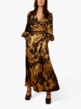 Traffic People Loretta Wrap Maxi Dress, Black/Gold