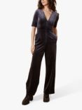 Traffic People Corduroy V-Neck Jumpsuit, Charcoal