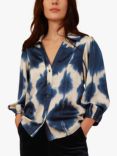 Traffic People Charlie Abstract Print Shirt, Blue/Cream