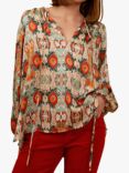 Traffic People Somebody Someday Loose Fit Blouse, Rust