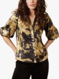 Traffic People Charlie Print Shirt, Black/Gold