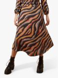 Traffic People Ceeci Zebra Print Skirt, Rust