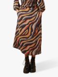 Traffic People Ceeci Zebra Print Skirt, Rust