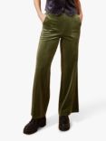 Traffic People High Waist Velvet Corduroy Trousers, Green