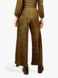 Traffic People Velvet Palazzo Trousers, Green