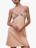 Chantelle Spice Satin Chemise, Nude/Black