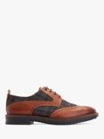 Base London Nashville Leather Tartan Blend Brogues, Tan