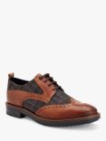 Base London Nashville Leather Tartan Blend Brogues, Tan