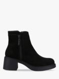 Hush Puppies Adele Suede Block Heeled Ankle Boots, Black